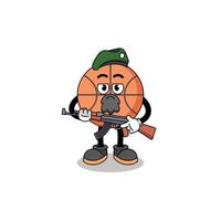 karakter cartoon van basketbal als een speciale kracht vector