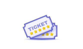 3D-tickets geïsoleerd op vector