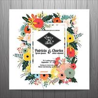 Bruiloft uitnodigingskaart sjablonen bloem vector