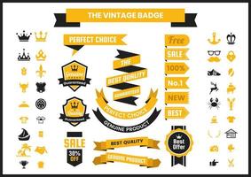 Gouden vintage badge-collectie vector