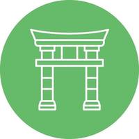 torii poort lijn cirkel achtergrond icoon vector