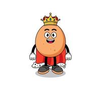 mascotte illustratie van ei koning vector