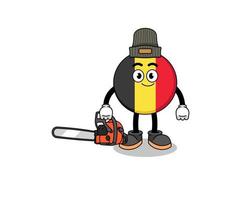 belgische vlag illustratie cartoon als houthakker vector