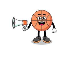 basketbal cartoon afbeelding met megafoon vector