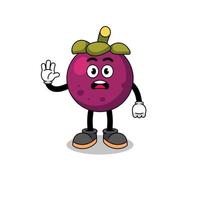 mangosteen cartoon afbeelding doen stop hand vector