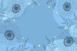 blauwe banner met bloemen vector