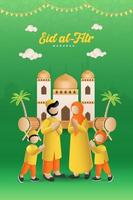 eid al fitr mubarak wenskaart vectorillustratie vector