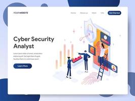 Cyber Security Analist Isometrische Illustratie Concept vector