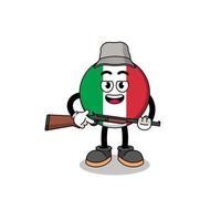 cartoon illustratie van italië vlag jager vector