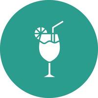 cocktail glyph cirkel achtergrond icoon vector