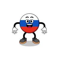 russische vlag cartoon met verrast gebaar vector