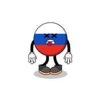 russische vlag mascotte illustratie is dood vector