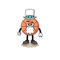 illustratie van basketbal cartoon met ik wil je gebaar vector