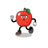 lopende appel mascotte illustratie vector