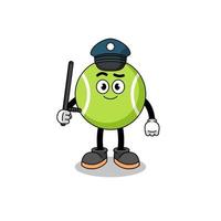 cartoon illustratie van tennisbal politie vector