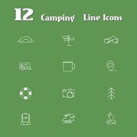 Camping en reizen lijn pictogrammen vector