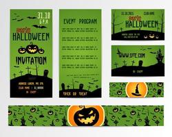 Happy Halloween-uitnodigingen en banners vector