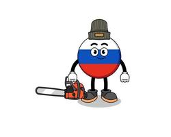 rusland vlag illustratie cartoon als houthakker vector