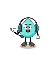 mascotteillustratie van water als klantenservice vector