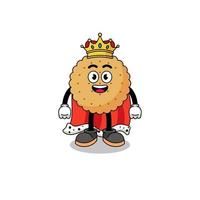 mascotte illustratie van koekje ronde koning vector