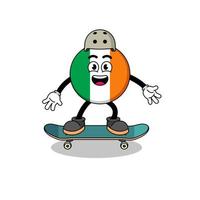 Ierse vlagmascotte die een skateboard speelt vector