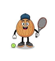 amandelillustratie als tennisser vector