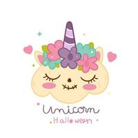 Unicorn Pumpkin Halloween-illustratie vector