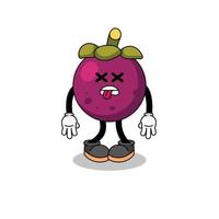 mangosteen mascotte illustratie is dood vector