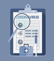 coronavirus concept vector. spuit met vaccin, medische tas, vaccinatiekalender. gezondheidszorg vectorillustratie voor website vector