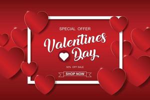 Valentijnsdag verkoop achtergrond met hart. vectorillustratie. behang, flyers, uitnodiging, posters, brochure, banners vector