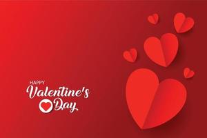 gelukkige Valentijnsdag, rood hart van papier. zeer goede vakantiekaart. illustrator vector