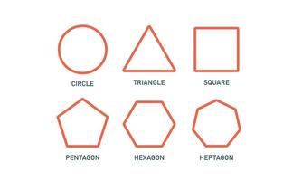 geometrische vormen overzicht. set van elementaire wiskundige elementen. vector