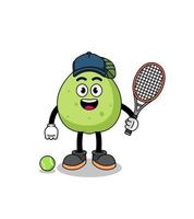 guaveillustratie als tennisser vector