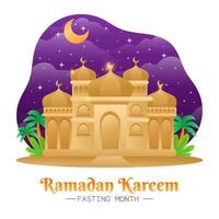 ramadan kareem moskee gradiënt concept vector