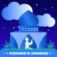 illustratie vectorafbeelding stripfiguur van ramadan kareem vector