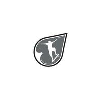 druppel en skateboarder logo of pictogramontwerp vector
