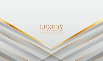 3D-witte luxe abstracte achtergrond overlappende lagen op heldere ruimte met gouden strepen effect decoratie. grafisch ontwerpelement toekomstig stijlconcept voor flyer, banner, brochureomslag of bestemmingspagina vector