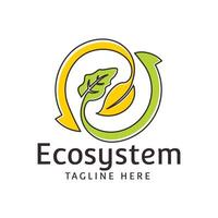 ecosysteem groen ecologie blad aarde dag logo ontwerpsjabloon inspiratie vector