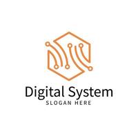 digitaal datasysteem scurity logo-ontwerp vector