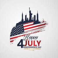 vierde van juli onafhankelijkheidsdag, vectorillustratie voor wenskaart en andere gebruikers vector