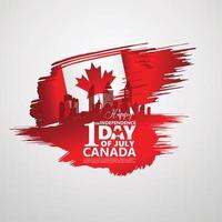 eerste juli canada day, wenskaartachtergrond met typografieontwerp, vector