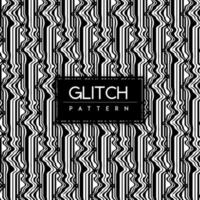 Zwart-wit glitch naadloze patroon achtergrond vector