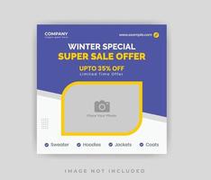 winteruitverkoop aanbieding social media post ontwerpsjabloon vector