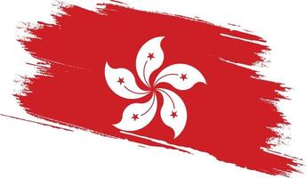 hong, kong vlag met grunge textuur vector