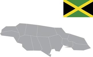 jamaica kaart. Jamaica vlag. platte pictogram symbool vectorillustratie vector
