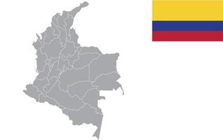 Colombia kaart. vlag van colombia. platte pictogram symbool vectorillustratie vector