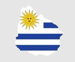 kaart en vlag van uruguay vector