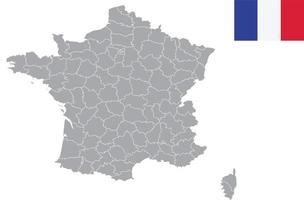 frankrijk kaart. vlag van frankrijk. platte pictogram symbool vectorillustratie vector