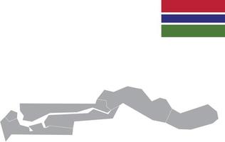 Gambia kaart. Gambiaanse vlag. platte pictogram symbool vectorillustratie vector