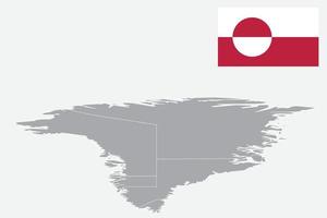 Groenland kaart. vlag van groenland. platte pictogram symbool vectorillustratie vector